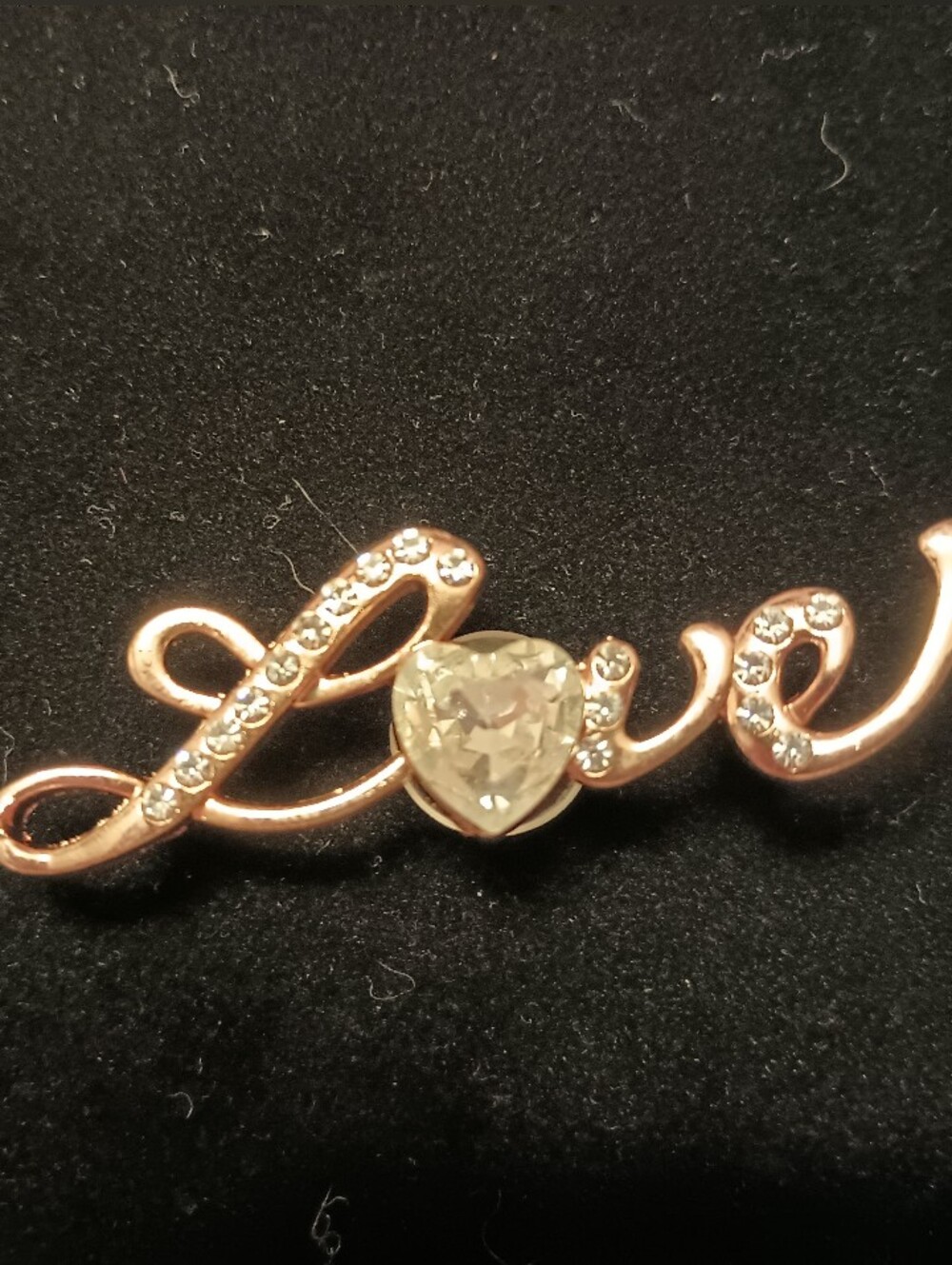 Shoe Charm "Love" Script with Clear Rhinestone Heart